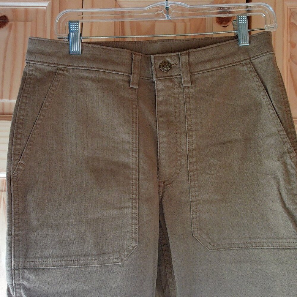 DULUTH TRADING WOMEN' SIZE 8 X 31 BROWN CARGO Canvas Pants - Picture 3 of 4